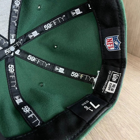 Green Bay Packers NFL New Era 59FIFTY Embroidered Logo Fitted Cap Sz 7 1/8 Green - Picture 8 of 9